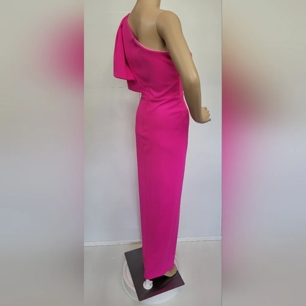 Betsy and Adam One Shoulder Scuba Crepe Gown Size 2 NWOT - Picture 11 of 13